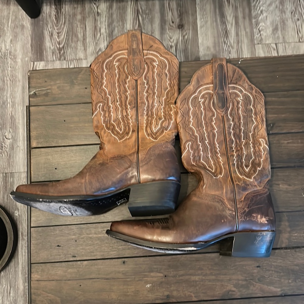 Gently Worn-Men’s JB Dillon Western Boots-Brown-Size 8